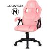 Nova Hurt Sleepy shop 24 YOUR PERFECT MATTRESS Sedia da gioco ergonomica rosa con rivestimento in Alcantara, sedia girevole traspirante, sedia da scrivania per ufficio e camera dei bambini, taglia M (Rose)