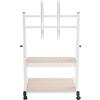 StarTech Supporto TV mobile - Supporto da pavimento per televisori da 109-218 cm - Regolabile in altezza da 108,5 a 128,5 cm - Portata 100 kg - Ripiano - 4 rotelle - Bianco