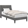 vidaXL Struttura letto con testiera Grigio scuro 100 x 203 cm Velluto