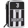 Seven Juventus Astuccio 3 Zip, Triplo Scomparto, Completo di Matite, Pennarelli, Colori, Accessori Zaino, Elementari, Medie, Bianconeri, Ragazze e Ragazzi, bianco/nero