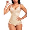 PASUDA Body Contenitivo Modellante Donna Pizzo Bodysuit Shapewear Contenitivo Intimo Snellente Modellante Shapewear Pancia Piatta Invisibile Body Shaper (Nero, L)