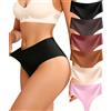 Sth Big Perizoma Tanga Donna Senza Cuciture Mutande Donna Vita Alta Slip Microfibra Intimo Invisibili Seducente Brasiliana Thong 6 Pezzi