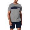 Bresdk Pigiama Uomo Estivo Manica Corta Pigiami Uomo Cotone Corto con Tasche Leggero e Morbido Blu Pavone L