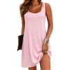 Bresdk Camicia Notte Donna Cotone Pigiama Donna Senza Maniche Corta Camicia Notte Estivo Sottoveste Sexy Sleepwear per Casa e Casuale