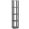 Furinno Turn-S-Tube Scaffale espositivo quadrato ad angolo a 5 livelli con tubo quadrato, Rovere Francese/Nero