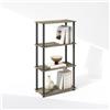 Furinno TURN-N-TUBE Libreria, Libreria a 4 Ripiani, Libreria con Espositore Compatto Multiuso, 29.5 x 60 x 109.7 cm, per Soggiorno, Camera da Letto, Studio, Rovere Francese/Nero