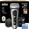 Braun Series 9 PRO+, Rasoio Elettrico, Regolabarba Uomo, Rifinitore di precisione, Custodia Viaggio, Lame Flessibili, SmartCare, Impermeabile, Batteria Litio Ion, Idea Regalo, Serie 9567cc Argento