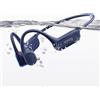 SANAG B33S Cuffie Conduzione Ossea Nuoto, Cuffie Subacquee per Piscina IPX8 Impermeabili con Wireless Bluetooth, Microfono, Lettore MP3 da 32G, 8 Ore di Riproduzione, Auricolari Nuoto Musica, Blu