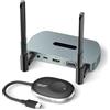 Lemorele HDMI Wireless, Lemorele Trasmettitore e Ricevitore HDMI senza Fili 164FT/50M 1080P HDMI+VGA a Doppio Schermo con Trasmissione 5G per lo Streaming Audio-Video da PC, Laptop a HDTV, Proiettore
