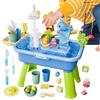Wodesitiy Tavolo da gioco per bambini, con acqua e sabbia, lavello da gioco con acqua corrente e pompa, per esterni dai 4 agli 8 anni, giocattolo per l'acqua, 54 x 29 x 53 cm