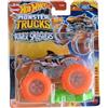 Hot Wheels Monster Trucks Tiger Shark, include auto schiacciata scala 1:64 pressofuso