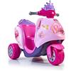 FEBER - Scooty Little Princess, trimoto elettrico 6V, con decorazioni rosa a tema principesse,per bambine e bambini da 2 anni, Famosa (FEB09000)