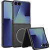 XKchatpt Custodia Magnetica per Samsung Galaxy Z Flip 7 in Pelle PU Rigida Sottile Antiurto Compatibile con Ricarica Wireless Nero