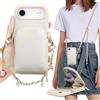 Hanman Custodia Portafoglio in Pelle PU Effetto Coccodrillo Compatibile con iPhone 17 Air,con Tracolla e Cinturino,4 Slot Carte e Protezione RFID-Beige