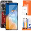 AGCUT Schermo di Ricambio per Huawei P40 Pro LCD Display per Huawei P40 Pro ELS-NX9 ELS-N04 6,58 Incell LCD Display Digitalizer Touch Screen Assembly con Riparazione (Nero con Telaio, senza impronta)