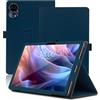 Haofun Custodia Cover Compatibile con TECLAST T65 Max, Sottile Leggero Cover con Supporto per Matita e Cinturino, Custodia in PU Case con Multi-Angolo Regolabili, Blu