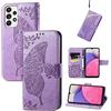 JIUNINE Cover per Samsung Galaxy A33 5G, Custodia Interno TPU Antiurto Portafoglio con Disegni di Farfalla [Carta Fessura] [Supporto Stand] Cover Libro in PU Pelle per Samsung A33 5G, Viola