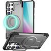 NALIA Custodia Magnetica Robusta per Samsung Galaxy S25 Ultra - Compatibile MagSafe & Stand Fotocamera - GRANITE (Cover Antiurto Rigida) - German Brand, Colore:Armor Grigio Titanio