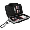 ICY BOX Custodia per 28 schede di memoria SD (8 SD, 16 micro SD, 4 CF), chiusura a clip, custodia con moschettone, nero