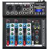 HT4 Jack USB Professionale a 4 Canali Mixer Audio Portatile Bluetooth Live Studi