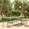 DEGHI Set pranzo con tavolo 150x80 cm e 4 sedie con braccioli in acciaio verde oliva - Faber