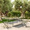 DEGHI Set pranzo con tavolo 150x80 cm e 4 sedie pieghevoli in acciaio verde oliva - Faber