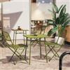 DEGHI Set bistrot tavolo 60x60 e 2 sedie pieghevoli in acciaio verde oliva - Faber