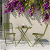 DEGHI Set bistrot tavolo pieghevole 60x60 cm e 2 sedie pieghevoli in acciaio verde oliva - Faber