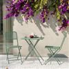 DEGHI Set bistrot tavolo pieghevole 60x60 cm e 2 sedie pieghevoli in acciaio verde marino - Faber