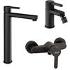 JACUZZI - RUBINETTERIA Set lavabo alto e bidet ed esterno doccia nero Flag di Jacuzzi - Rubinetteria