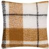 DEGHI Cuscino 45x45 cm in flanella a quadri ocra e nero