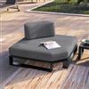 DEGHI Poltrona angolare da giardino in alluminio antracite e tessuto olefin grigio - Haven