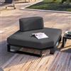 DEGHI Poltrona angolare da giardino in alluminio antracite e tessuto olefin grigio scuro - Haven