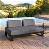 DEGHI Divano da giardino 2 posti in alluminio antracite e tessuto olefin grigio - Haven