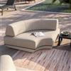 DEGHI Poltrona angolare da giardino in tessuto olefin beige - Laela