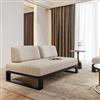 DEGHI Divano 2 posti in tessuto olefin beige e alluminio antracite - Haven