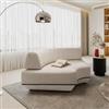 DEGHI Poltrona angolare in tessuto olefin beige - Laela