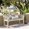 DEGHI Panchina da giardino 3 posti in legno d'acacia bianco antico stile classico - Disha