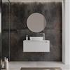 DEGHI Mobile bagno sospeso 90 cm bianco opaco cannettato con top - Deck