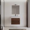 DEGHI Mobile bagno sospeso 70 cm con cassetti rovere deciso cannettato e lavabo in resina - Deck
