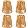 Sxutop 4 Pz Paralume di Rattan Carta Boho Paralumi Piccoli di Ricambio E27 | Paralumi Rattan Retrò,Paralumi Intrecciato E27,per Lampadario Soffitto Lampada da Tavolo Lampada da Terra,13,5×9,5×14,5 cm
