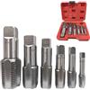 Generic Kit di 6 strumenti per maschiatura NPT per tubi da 1 3/4 1/2 3/8 1/4 1/8 NPT Rubinetti NPT per la pulizia Rethread danneggiati, set di rubinetti idraulici filettati a mano in acciaio al carbonio