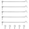 Waziaqoc Chiusura con gancio e occhiello da 8 pollici (5 pezzi), resistente in ferro da fienile, chiusura a vite, chiusura a vite, per porte scorrevoli, cancelli, finestre, cabine, colore: argento