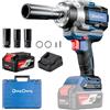 Dong Cheng Chiave a impulsi senza fili Brushless 1/2, 1700 Nm | 3 vel. 0-1900 giri/min, carica rapida + 3 bussole, per bulloni arrugginiti M10-M24