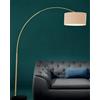 Illuminando BOING P PIANTANA AD ARCO IN METALLO ORO O NICHEL CON PARALUME IN TESSUTO DI LINO 3 COLORI MODERNA