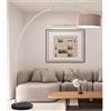 Illuminando BOING G PIANTANA AD ARCO IN METALLO ORO O NICHEL CON PARALUME IN TESSUTO DI LINO 3 COLORI MODERNA