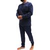 Karelpiù KAREL PIU' Pigiama Uomo Invernale in Cotone Caldo Interlock 100%. Taglie Over Size. Pigiama Lungo Due Pezzi Aperto o Chiuso (IT, Testo, 4XL, Regular, Regular, 112 Blu)