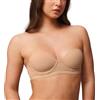 Halobliss Reggiseno Senza Spalline Balconcino con Ferretto Imbottito Senza Cuciture per Seno Piccolo Coppa 2AA-5A Beige 3AA