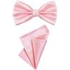 DonDon Set da uomo due pezzi con pochette e papillon coordinati e regolabili rosa chiaro