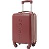 WHYGO - Trolley Bagaglio a Mano 40x30x20 con Ruote 360º Rimovibili - Rigido, Antiurto e Antigraffio - Capienza 24 Litri, Compatibile con Ryanair ed EasyJet - DARK RED